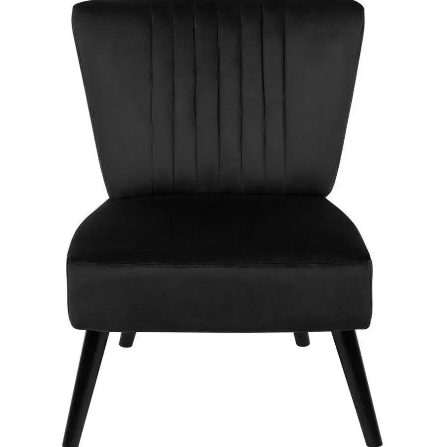 Beliani VAASA - Fauteuil - Zwart - Fluweel