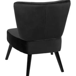 Beliani VAASA - Fauteuil - Zwart - Fluweel