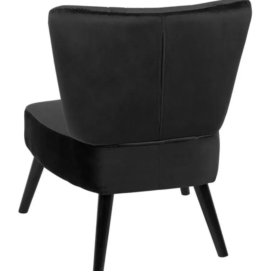 Beliani VAASA - Fauteuil - Zwart - Fluweel