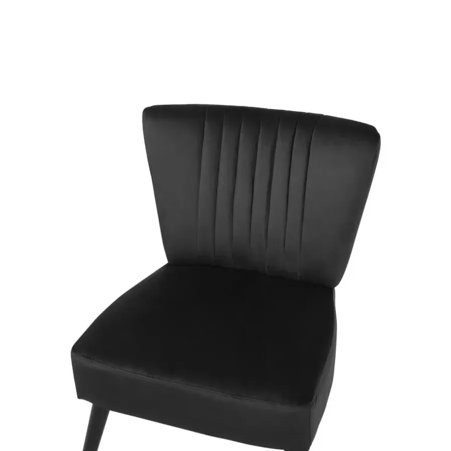 Beliani VAASA - Fauteuil - Zwart - Fluweel