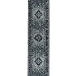 Beliani VADKADAM - Laagpolig vloerkleed - Grijs - 80 x 300 cm - Polyester