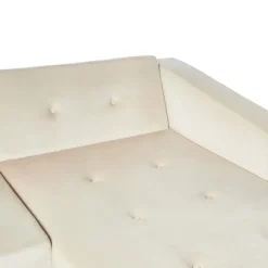 Leen Bakker VADSO - Hoekslaapbank - Lichtbeige - Linkszijdig - Fluweel