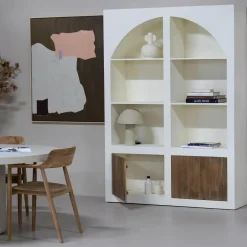 Wandkasten-Giga Meubel Vakkenkast Beige - 150x38x210cm - 8 Vakken - Miné