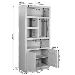 Wandkasten-StarFurn Vakkenkast Bruin Hout - 90x45x200cm - Brussel