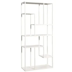 Leen Bakker Vakkenkast Stan - zand - metaal - 188x85x35 cm