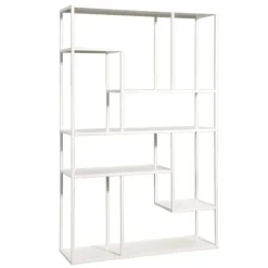 Leen Bakker Vakkenkast Stan - zand - metaal - 188x120x35 cm