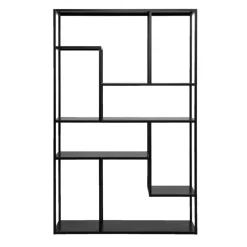 Wandkasten-Leen Bakker Vakkenkast Stan - zwart - metaal - 188x120x35 cm