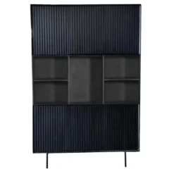 StarFurn Vakkenkast Zwart Hout - 135x45x200cm - Madison XL