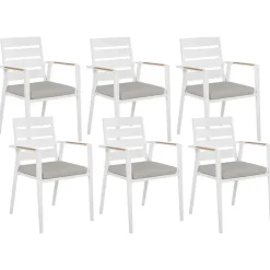Tuinsets-Beliani VALCANETTO/TAVIANO - Tuinset voor 6 - Grijs - Aluminium