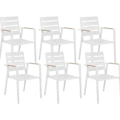 Tuinsets-Beliani VALCANETTO/TAVIANO - Tuinset voor 6 - Grijs - Aluminium