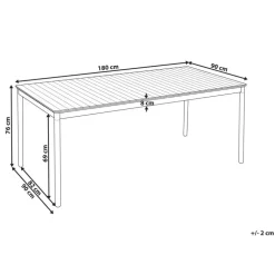 Beliani VALLESE - Tuintafel - Lichthout - 180 x 90 cm - Acaciahout
