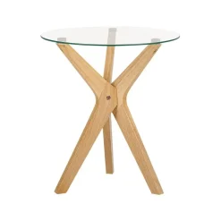 Bijzettafels-Beliani VALLEY - Bijzettafel - Lichthout - Veiligheidsglas