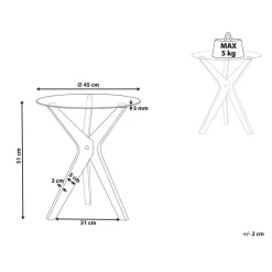 Bijzettafels-Beliani VALLEY - Bijzettafel - Lichthout - Veiligheidsglas