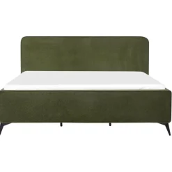 Beliani VALOGNES - Bed - Donkergroen - 180 x 200 cm - Bouclé