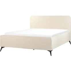 Beliani VALOGNES - Tweepersoonsbed - Beige - 160 x 200 cm - Corduroy