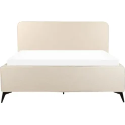 Beliani VALOGNES - Tweepersoonsbed - Beige - 160 x 200 cm - Corduroy