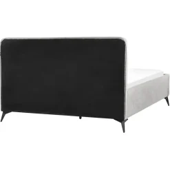 Beliani VALOGNES - Tweepersoonsbed - Lichtgrijs - 160 x 200 cm - Corduroy