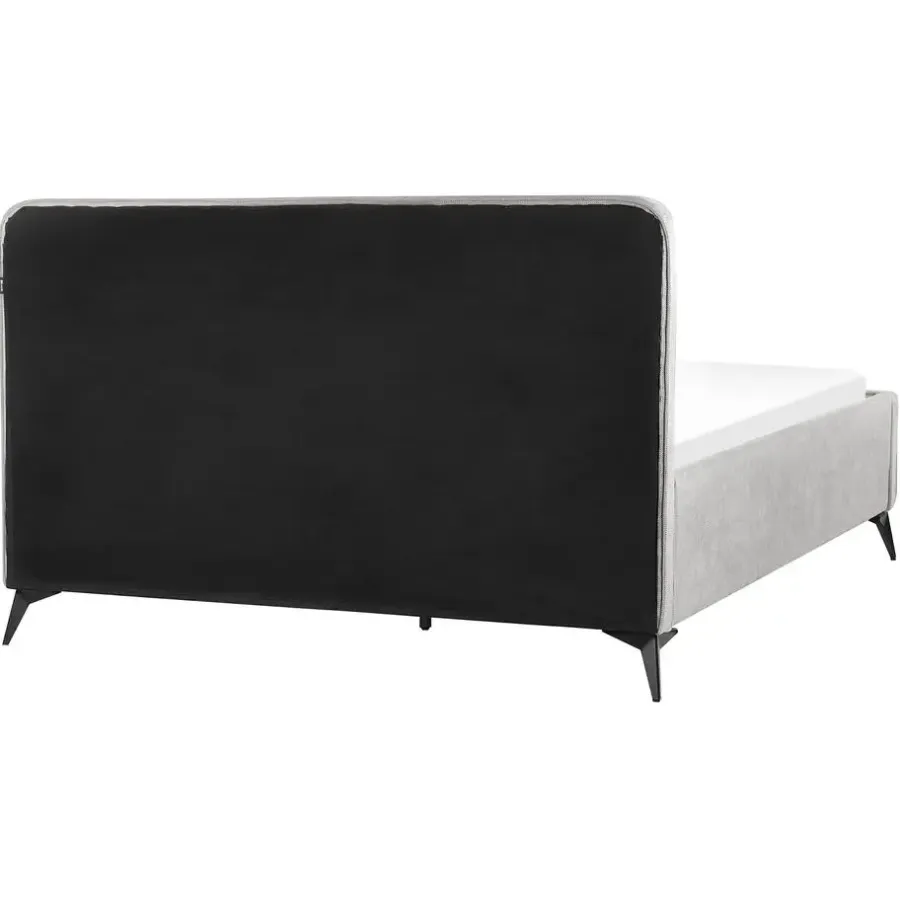 Beliani VALOGNES - Tweepersoonsbed - Lichtgrijs - 160 x 200 cm - Corduroy