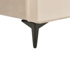 2-Persoons Bedden-Beliani VALOGNES - Tweepersoonsbed - Taupe - 160 x 200 cm - Fluweel