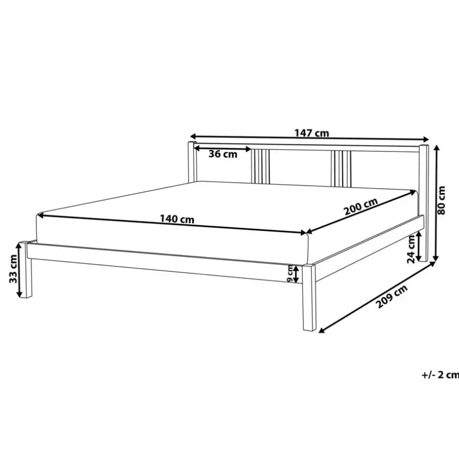 Beliani VANNES - Bed - Lichthout - 140 x 200 cm - Dennenhout
