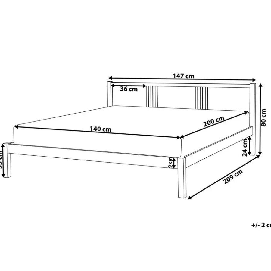 Beliani VANNES - Bed - Lichthout - 140 x 200 cm - Dennenhout