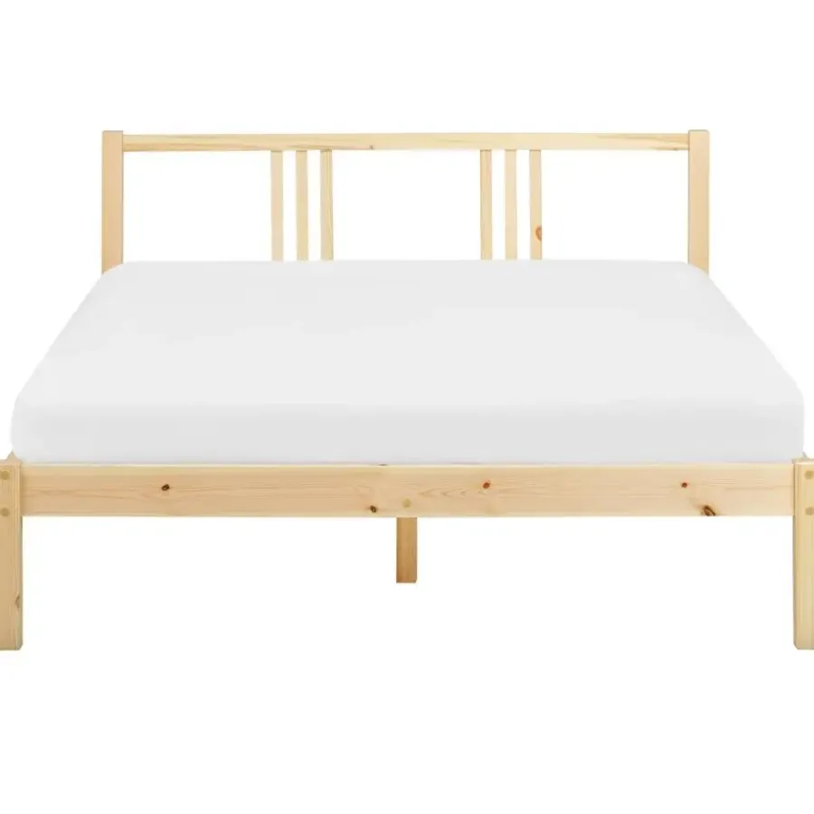 Beliani VANNES - Bed - Lichthout - 140 x 200 cm - Dennenhout