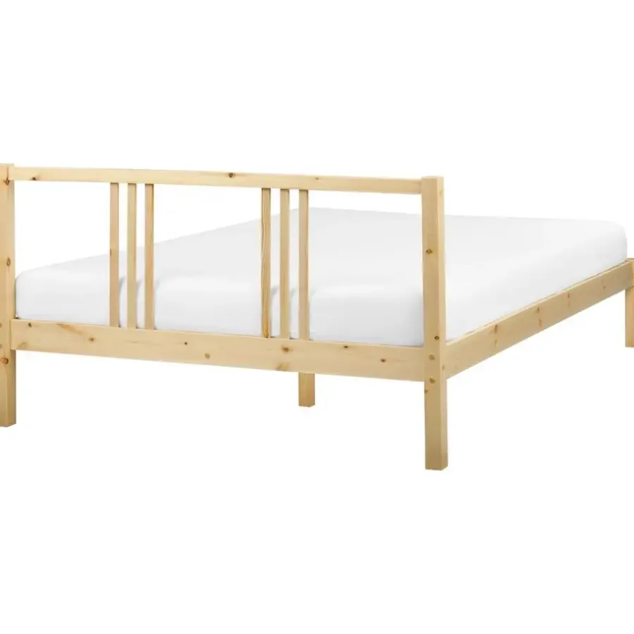 Beliani VANNES - Bed - Lichthout - 140 x 200 cm - Dennenhout