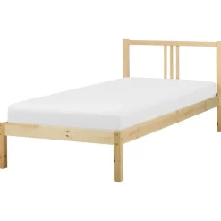 1-Persoons Bedden-Beliani VANNES - Bed - Lichthout - 90 x 200 cm - Dennenhout
