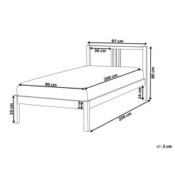 1-Persoons Bedden-Beliani VANNES - Bed - Lichthout - 90 x 200 cm - Dennenhout