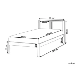 1-Persoons Bedden-Beliani VANNES - Bed - Lichthout - 90 x 200 cm - Dennenhout