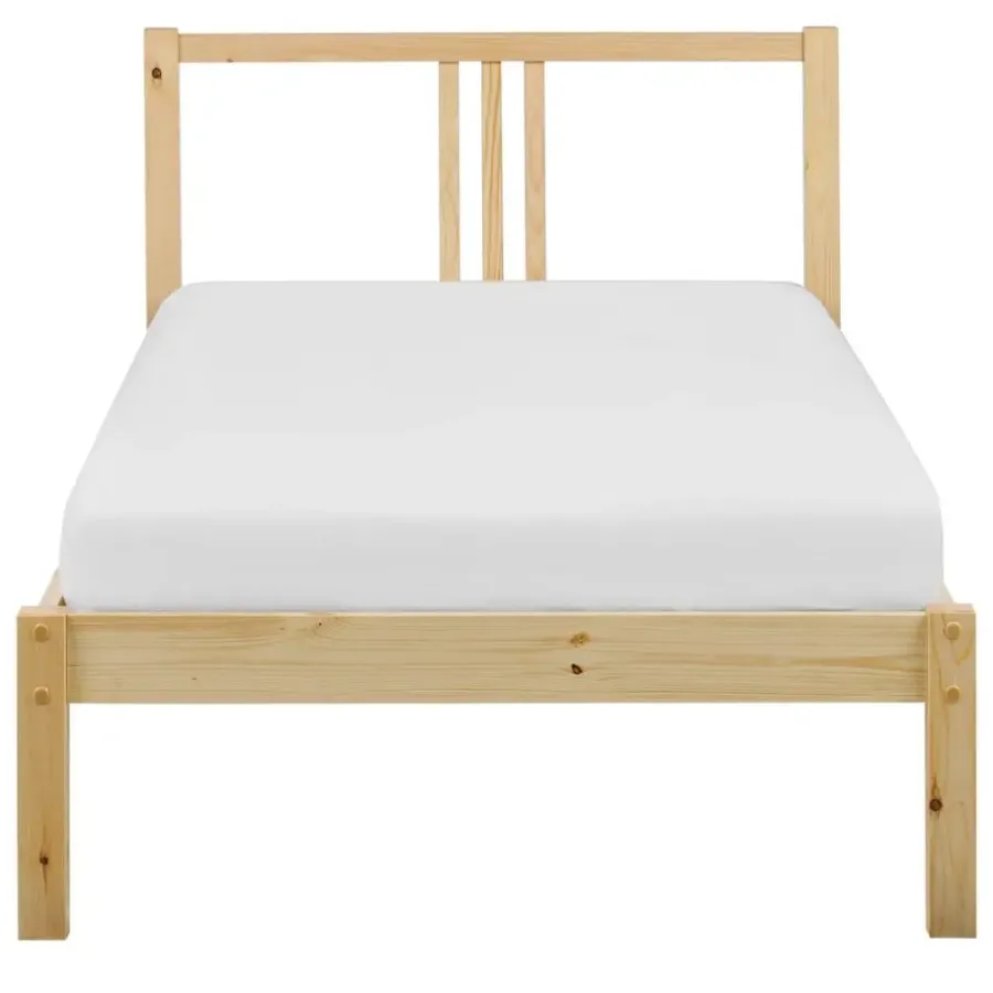 1-Persoons Bedden-Beliani VANNES - Bed - Lichthout - 90 x 200 cm - Dennenhout