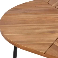 Beliani VARENNA - Tuintafel - Lichtbruin - 110 cm - Acaciahout
