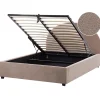 Beliani VAUCLUSE - Bed met opbergruimte - Taupe - 140 x 200 cm - Bouclé
