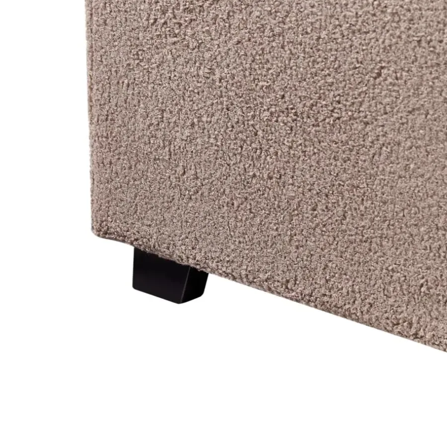 Beliani VAUCLUSE - Bed met opbergruimte - Taupe - 140 x 200 cm - Bouclé