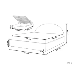 Beliani VAUCLUSE - Bed met opbergruimte - Taupe - 140 x 200 cm - Bouclé