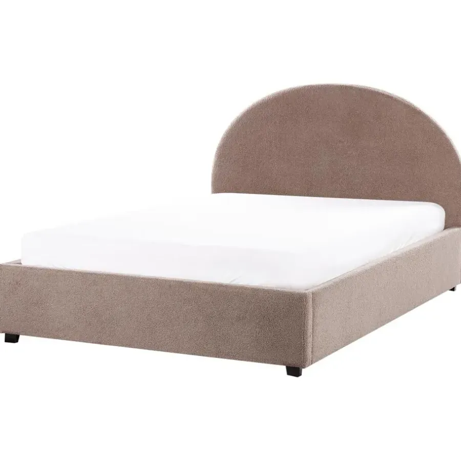 Beliani VAUCLUSE - Bed met opbergruimte - Taupe - 140 x 200 cm - Bouclé