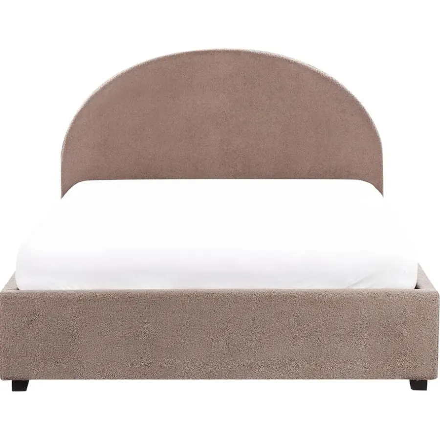 Beliani VAUCLUSE - Bed met opbergruimte - Taupe - 140 x 200 cm - Bouclé