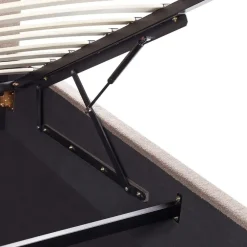 Beliani VAUCLUSE - Bed met opbergruimte - Taupe - 140 x 200 cm - Bouclé