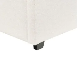 2-Persoons Bedden-Beliani VAUCLUSE - Bed met opbergruimte - Lichtbeige - 160x200 cm - Polyester