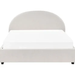 2-Persoons Bedden-Beliani VAUCLUSE - Bed met opbergruimte - Lichtbeige - 160x200 cm - Polyester