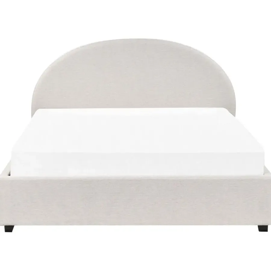 2-Persoons Bedden-Beliani VAUCLUSE - Bed met opbergruimte - Lichtbeige - 160x200 cm - Polyester