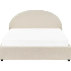 2-Persoons Bedden-Beliani VAUCLUSE - Bed met opbergruimte - Beige - 160x200 cm - Polyester