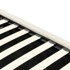 2-Persoons Bedden-Beliani VAUCLUSE - Bed met opbergruimte - Beige - 160x200 cm - Polyester