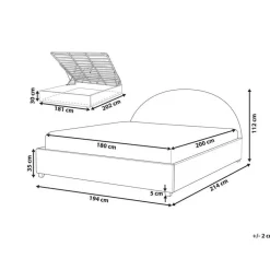 Beliani VAUCLUSE - Bed met opbergruimte - Olijfgroen - 180 x 200 cm - Bouclé