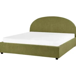 Beliani VAUCLUSE - Bed met opbergruimte - Olijfgroen - 180 x 200 cm - Bouclé
