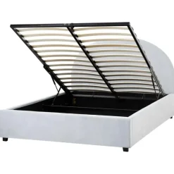 Beliani VAUCLUSE - Bed met opbergruimte - Lichtblauw - 140 x 200 cm - Stof