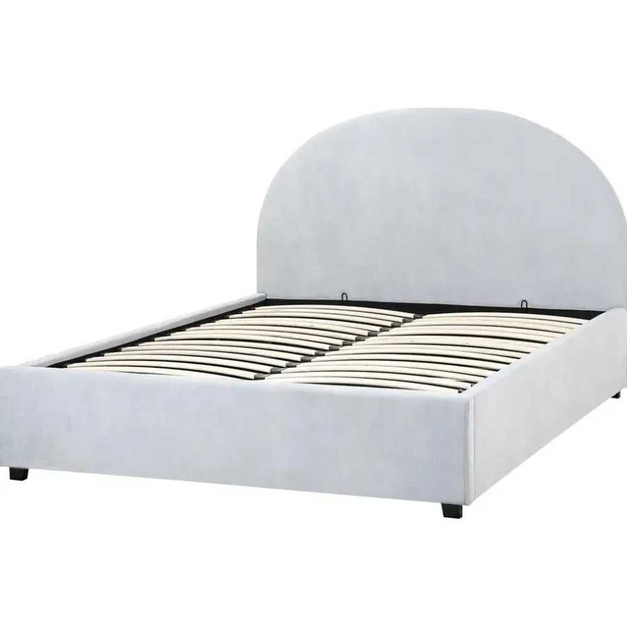 Beliani VAUCLUSE - Bed met opbergruimte - Lichtblauw - 140 x 200 cm - Stof