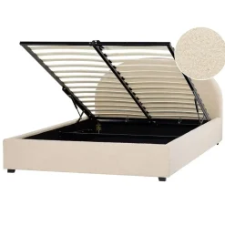 Twijfelaars-Beliani VAUCLUSE - Bed met opbergruimte - Beige - 140 x 200 cm - Polyester