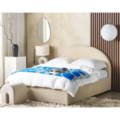 Twijfelaars-Beliani VAUCLUSE - Bed met opbergruimte - Beige - 140 x 200 cm - Polyester