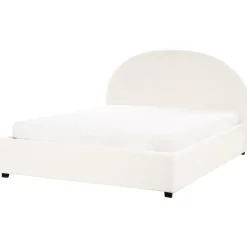 Beliani VAUCLUSE - Bed met opbergruimte - Gebroken wit - 160 x 200 cm - Bouclé